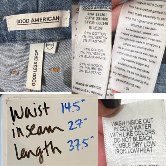 GOOD AMERICAN Blue 268 Good Legs Crop Skinny Jean Size 8/29 - Picture 10 of 14